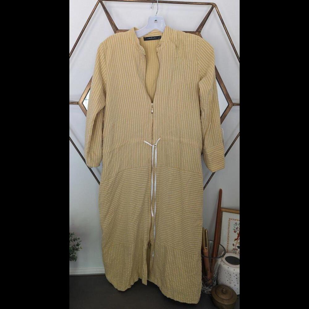 Aqua Yellow and white striped dress, size 38, size M
